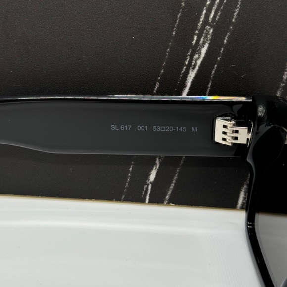 NEW SL617 001 SAINT LAURENT SQUARE SL 617 001 BLACK UNISEX SUNGLASSES - Picture 9 of 11